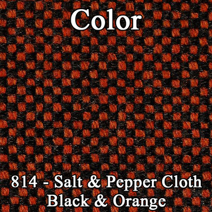 71 CHARGER/SUPERBEE HTP REAR CLOTH UPHOLSTERY - SRM BLACK/ORANGE SALT&PEPPER CLOTH/BLACK