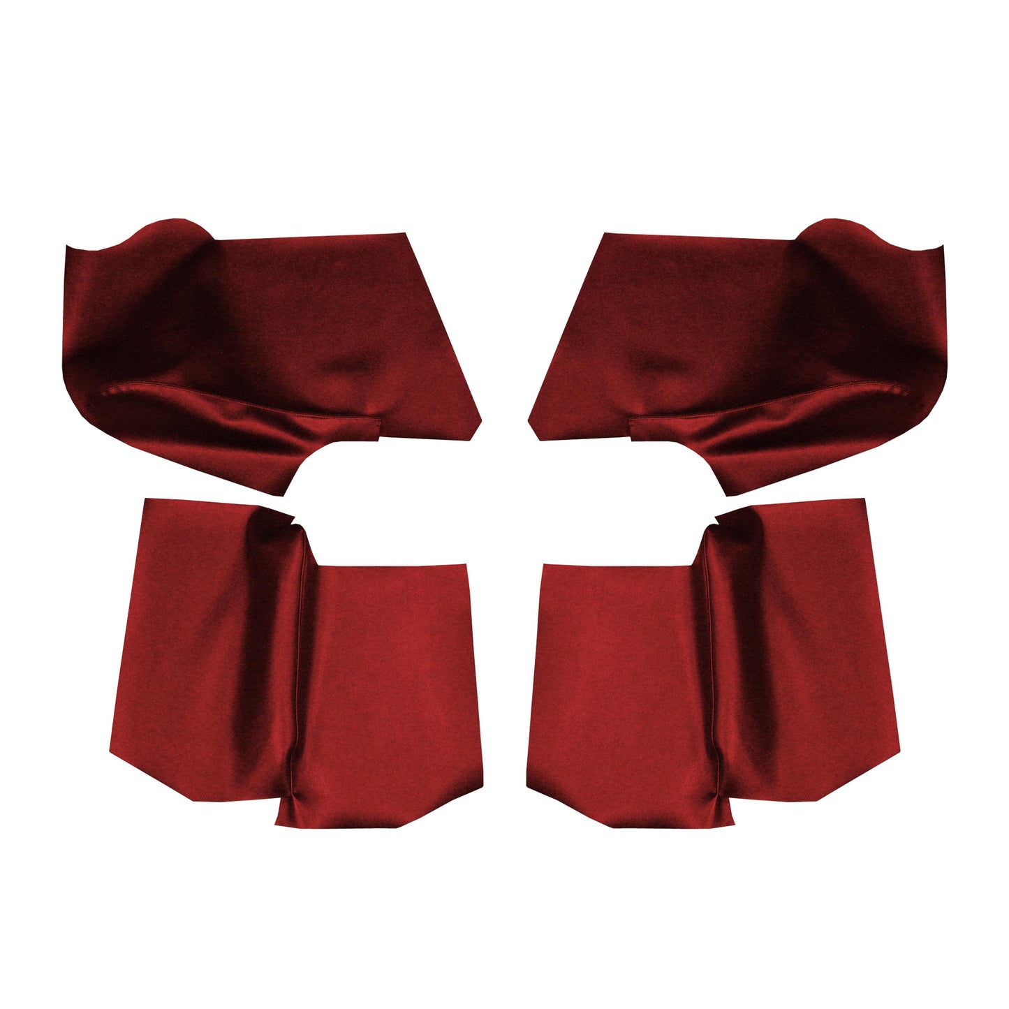 66 GM A-BODY CONVERTIBLE REAR ARMREST PANEL COVERS - RED