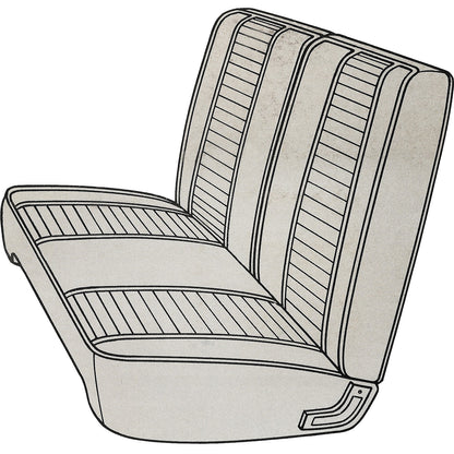 69 BARRACUDA "STANDARD" SPLIT BENCH UPHOLSTERY - BLACK