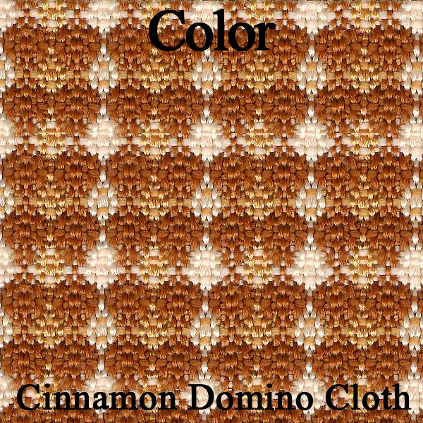 73 JAVELIN/AMX/HORNET BUCKET SEAT CLOTH UPHOLSTERY - SRM CINNAMON/WHITE DOMINO CLOTH/SRM BROWN