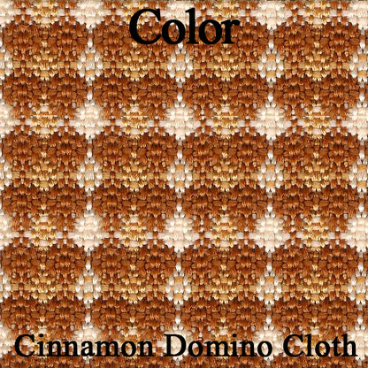 73 JAVELIN/AMX/HORNET BUCKET SEAT CLOTH UPHOLSTERY - SRM CINNAMON/WHITE DOMINO CLOTH/SRM BROWN
