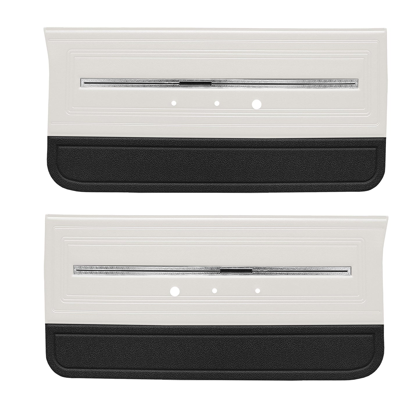 66 CHEVELLE/MALIBU FRONT DOOR PANELS - FROST WHITE/BLACK