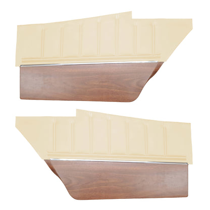 73 CHARGER HARDTOP REAR UPPER PANELS W/ WOODGRAIN (COLOGNE GRAIN) - PARCHMENT