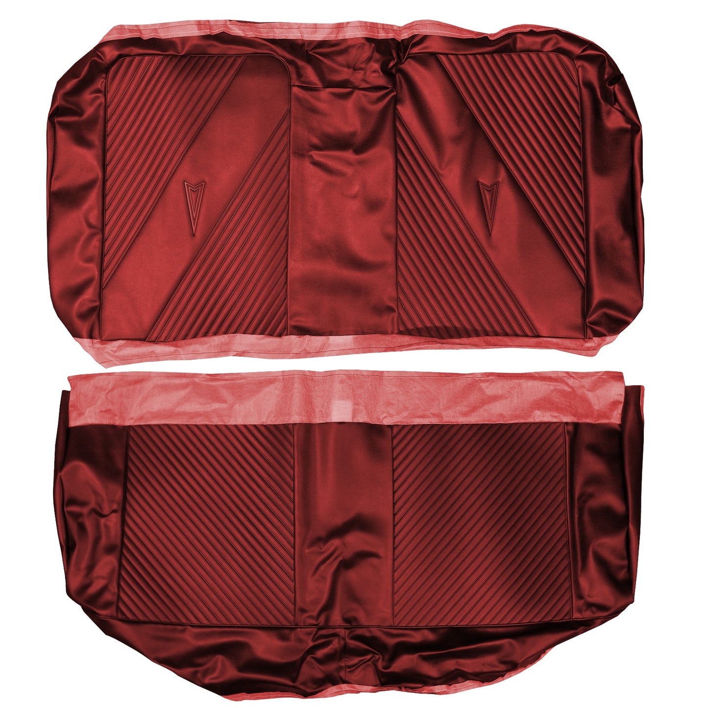 65 GTO/LEMANS HARDTOP REAR UPHOLSTERY - RED