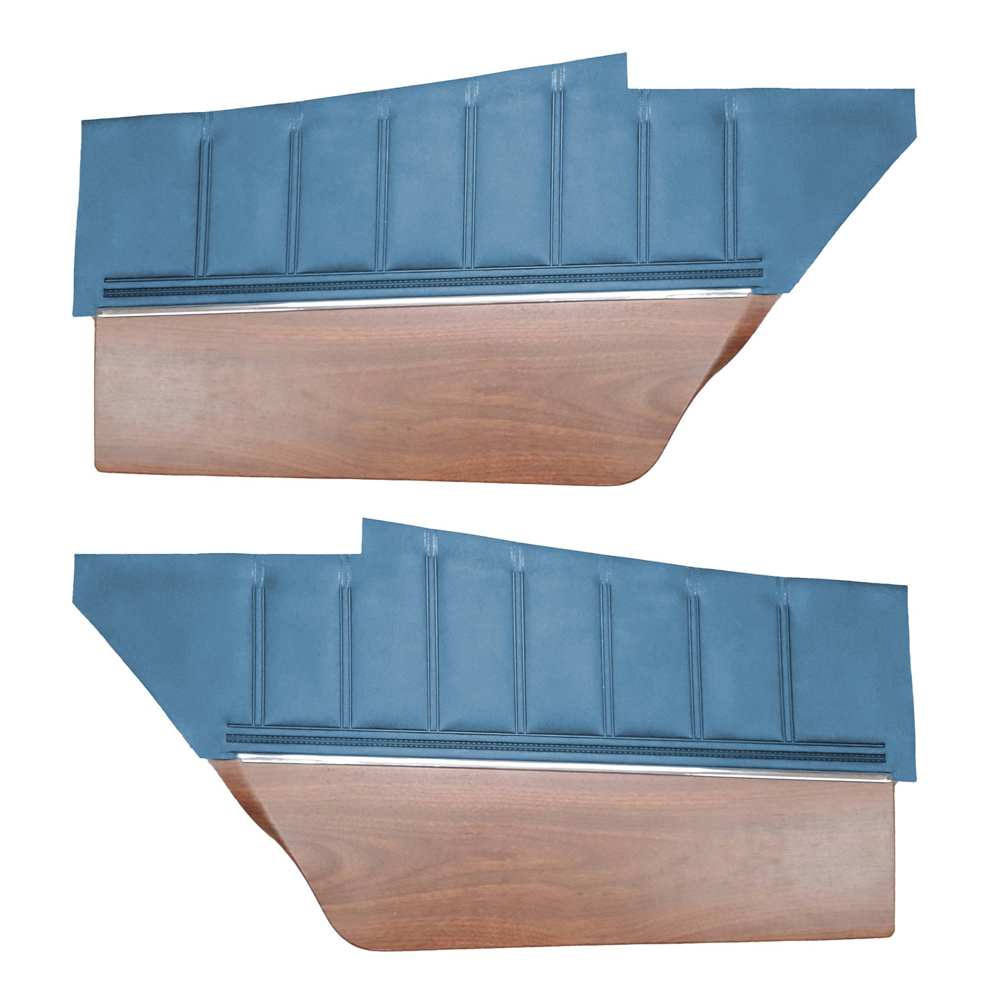 73 CHARGER HARDTOP REAR UPPER PANELS W/ WOODGRAIN (COLOGNE GRAIN) - BRIGHT BLUE