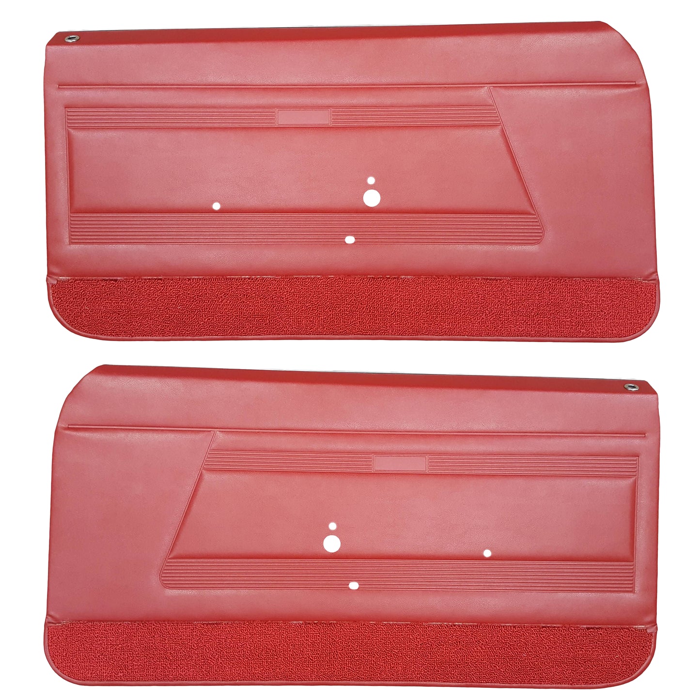 68 FIREBIRD "STANDARD" FRONT DOOR PANELS (PRE-ASSEMBLED) - RED