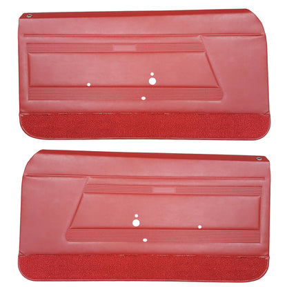 68 FIREBIRD "STANDARD" FRONT DOOR PANELS (PRE-ASSEMBLED) - RED