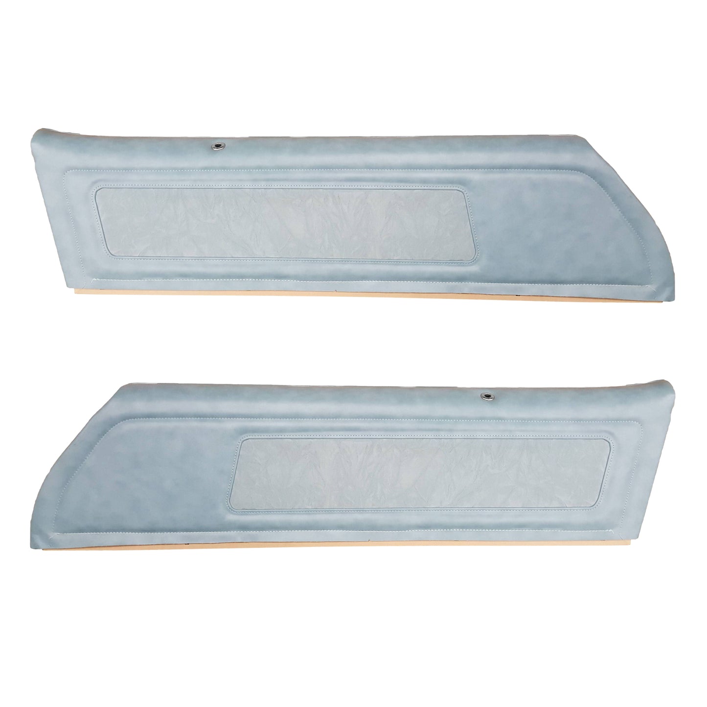 77 FIREBIRD/TRANS AM "DELUXE CLOTH" UPPER DOOR PANELS (PRE-ASSEMBLED) - LSRM BLUE LOMBARDY CLOTH/BLUE