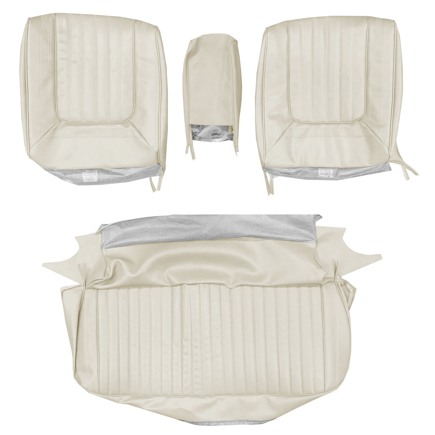 69 SKYLARK/CUSTOM SPLIT SEAT BENCH UPHOLSTERY - PARCHMENT