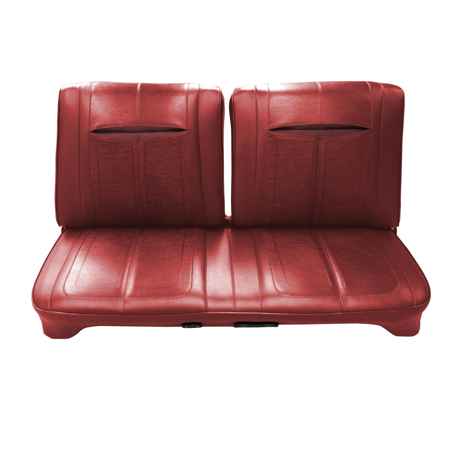 68 DART GT/GTS SPLIT BENCH UPHOLSTERY - RED W/ MAROON PLEAT