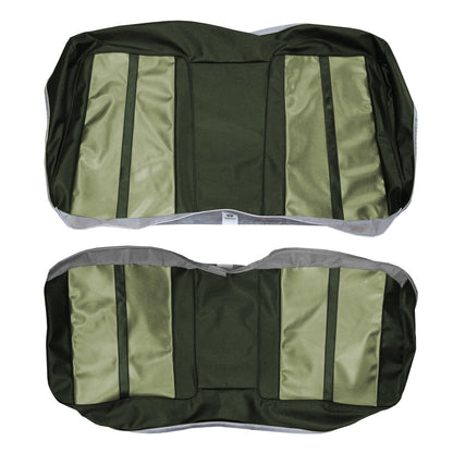 72 CHARGER/SATELLITE/ROADRUNNER "STANDARD" REAR UPHOLSTERY - LIGHT GREEN/DARK GREEN