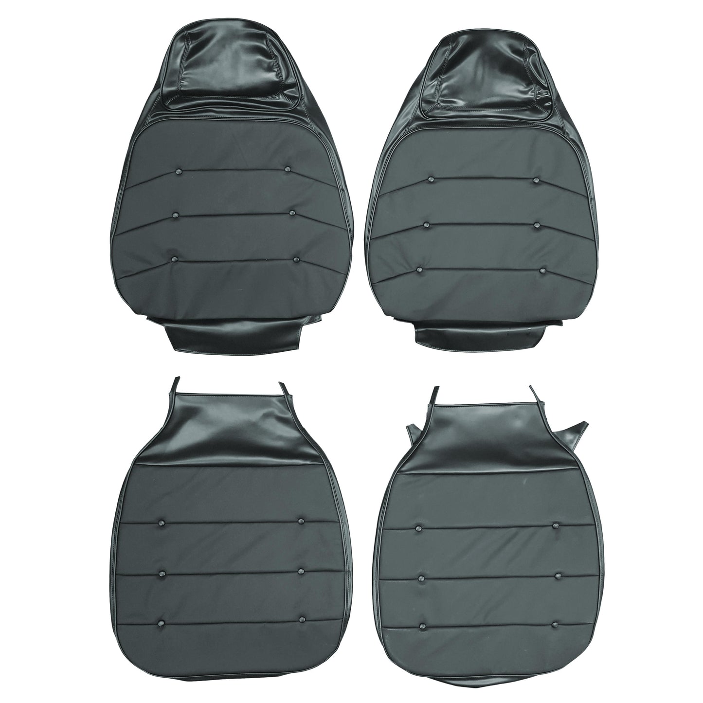 71 CHARGER SE BUCKET SEAT LEATHER UPHOLSTERY - GUNMETAL