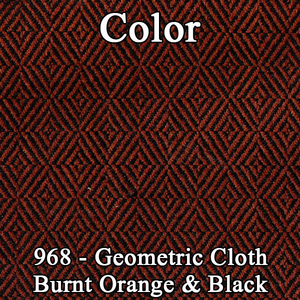 70 SPORT SATELLITE/GTX HARDTOP REAR CLOTH UPHOLSTERY - SRM BURNT ORANGE CLOTH/BURNT ORANGE