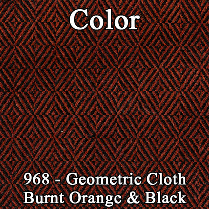 70 SPORT SATELLITE/GTX HARDTOP REAR CLOTH UPHOLSTERY - SRM BURNT ORANGE CLOTH/BURNT ORANGE