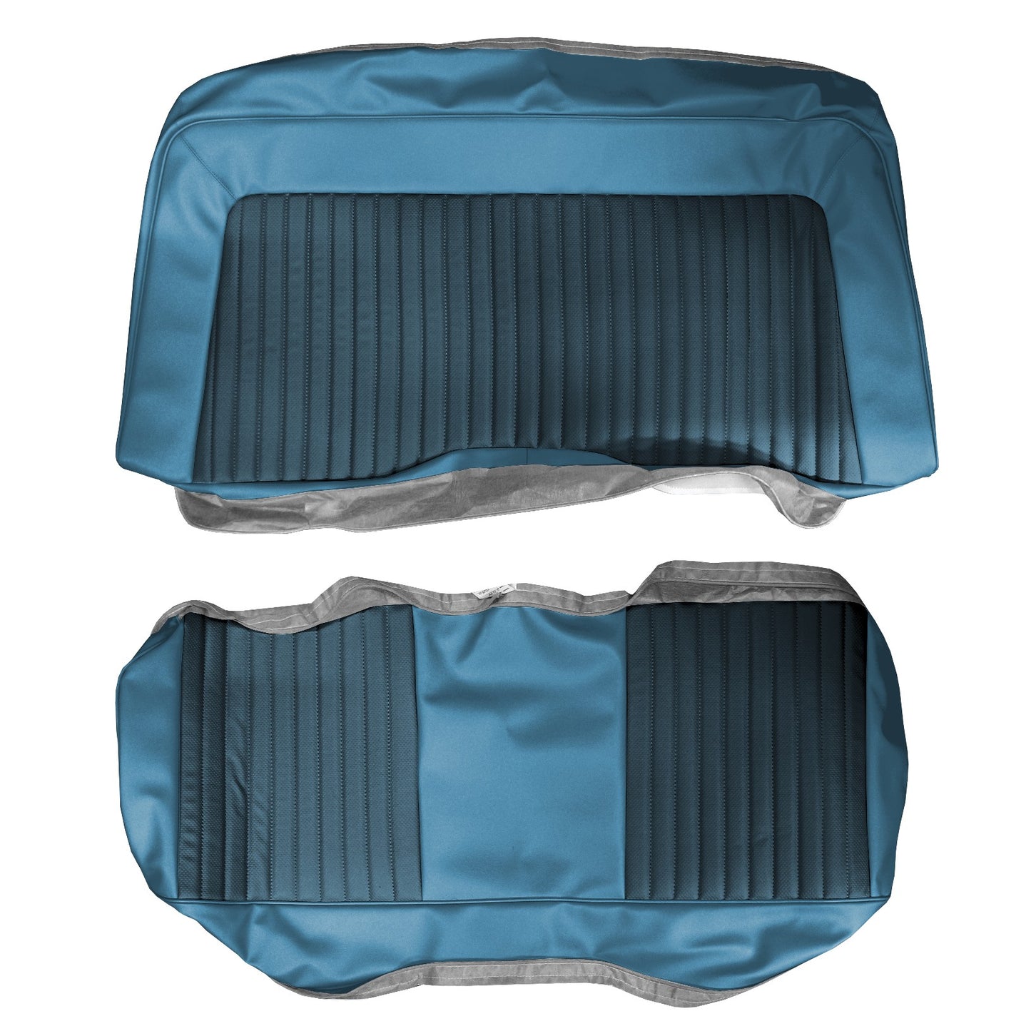 73 BARRACUDA/CHALLENGER HARDTOP REAR UPHOLSTERY - DARK BLUE/BRIGHT BLUE