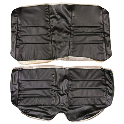 68 CHARGER HARDTOP REAR UPHOLSTERY - BLACK W/ BLACK PLEATS