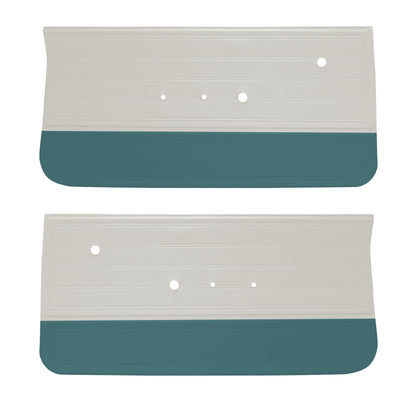 65 CHEVELLE/MALIBU FRONT DOOR PANELS - FROST WHITE/AQUA