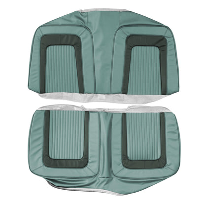 65 CORONET 500 CONVERTIBLE REAR UPHOLSTERY - TURQUOISE W/ DARK GREEN COLLAR