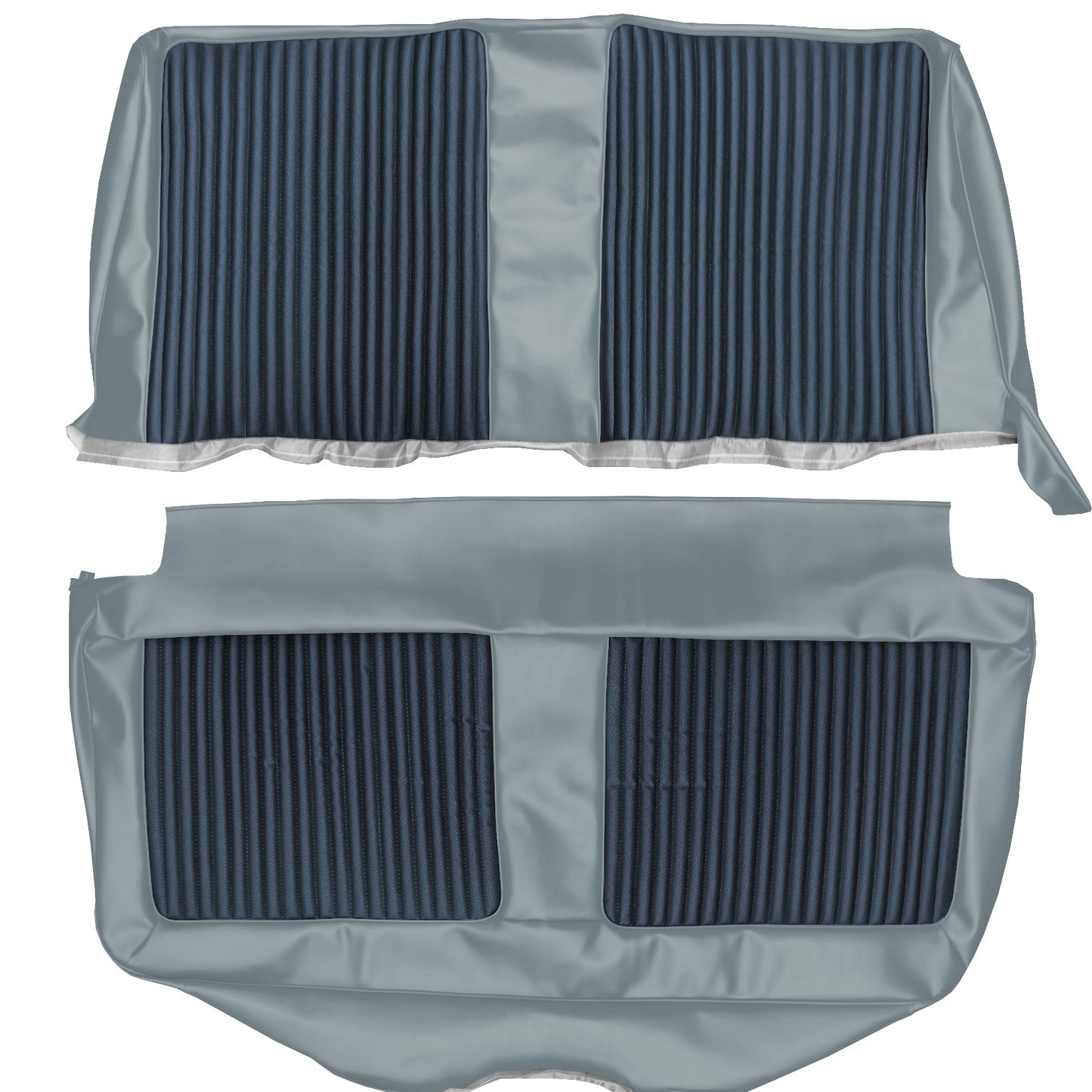 66 BELVEDERE II 4-DR/WAGON BENCH SEAT UPHOLSTERY- NAVY/LIGHT BLUE