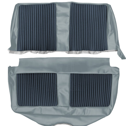 66 BELVEDERE II 4-DR/WAGON BENCH SEAT UPHOLSTERY- NAVY/LIGHT BLUE
