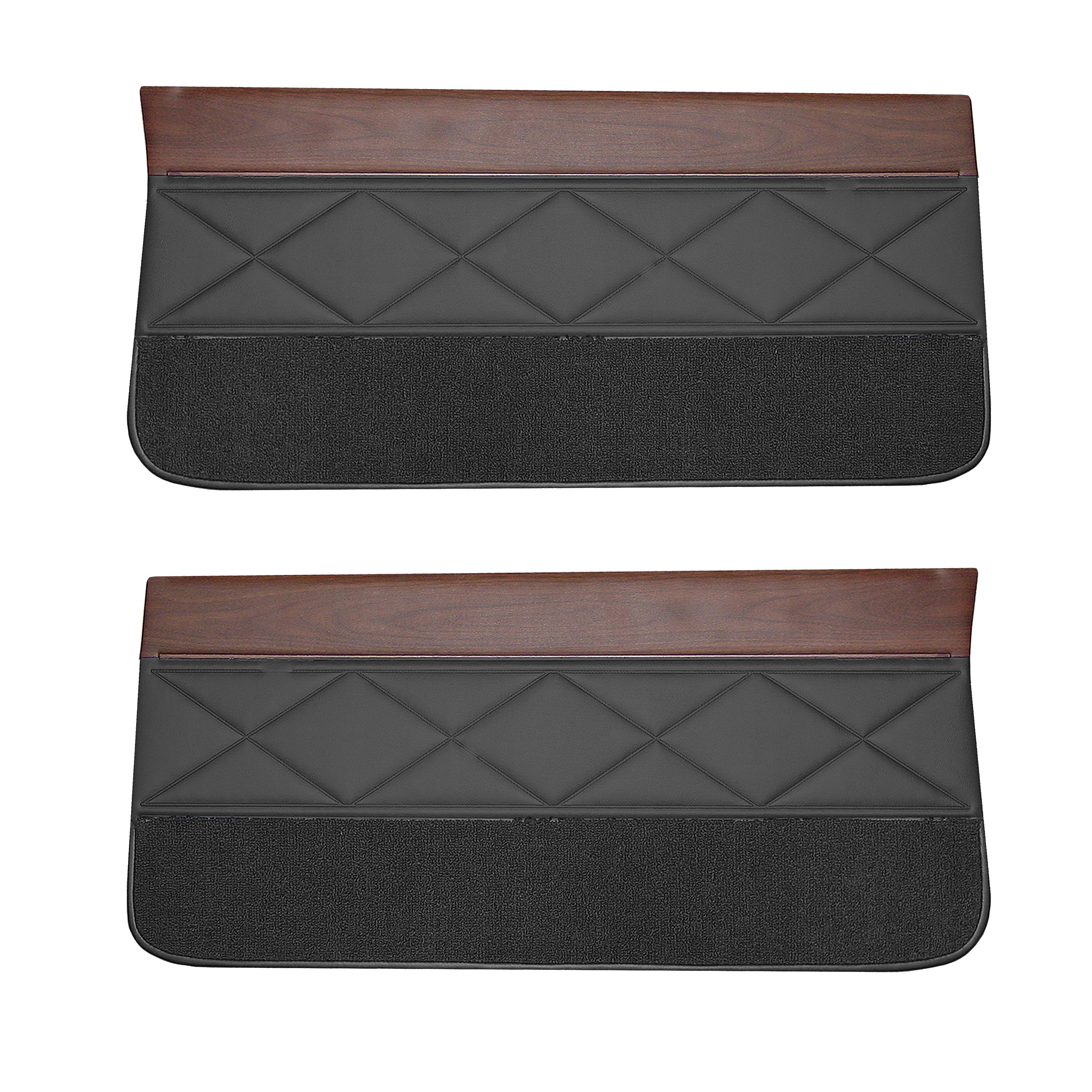 66 F-85/Cutlass/442 Door Panels - Black W/ Black Carpet