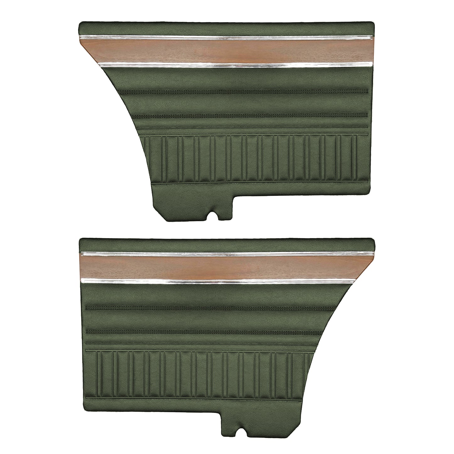 72 DEMON FASTBACK REAR PANELS (W/ WOOGRAIN & SMOOTH CHROME) - GREEN