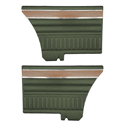 72 DEMON FASTBACK REAR PANELS (W/ WOOGRAIN & SMOOTH CHROME) - GREEN