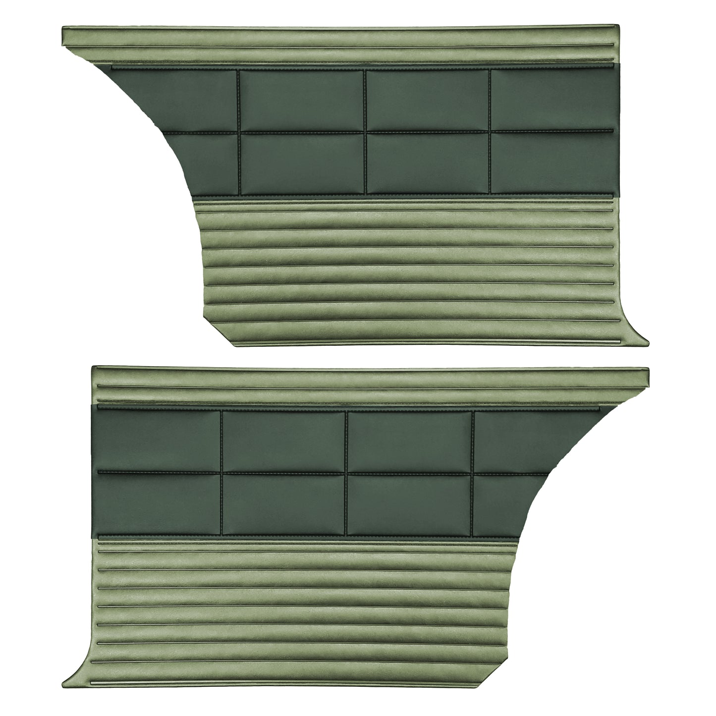 68 SATELLITE/ROADRUNNER "DECOR" HARDTOP REAR PANELS - DARK GREEN/LIGHT GREEN