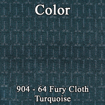 64 FURY HARDTOP REAR SEAT UPH SRM TURQ CLOTH/MET TURQUOISE