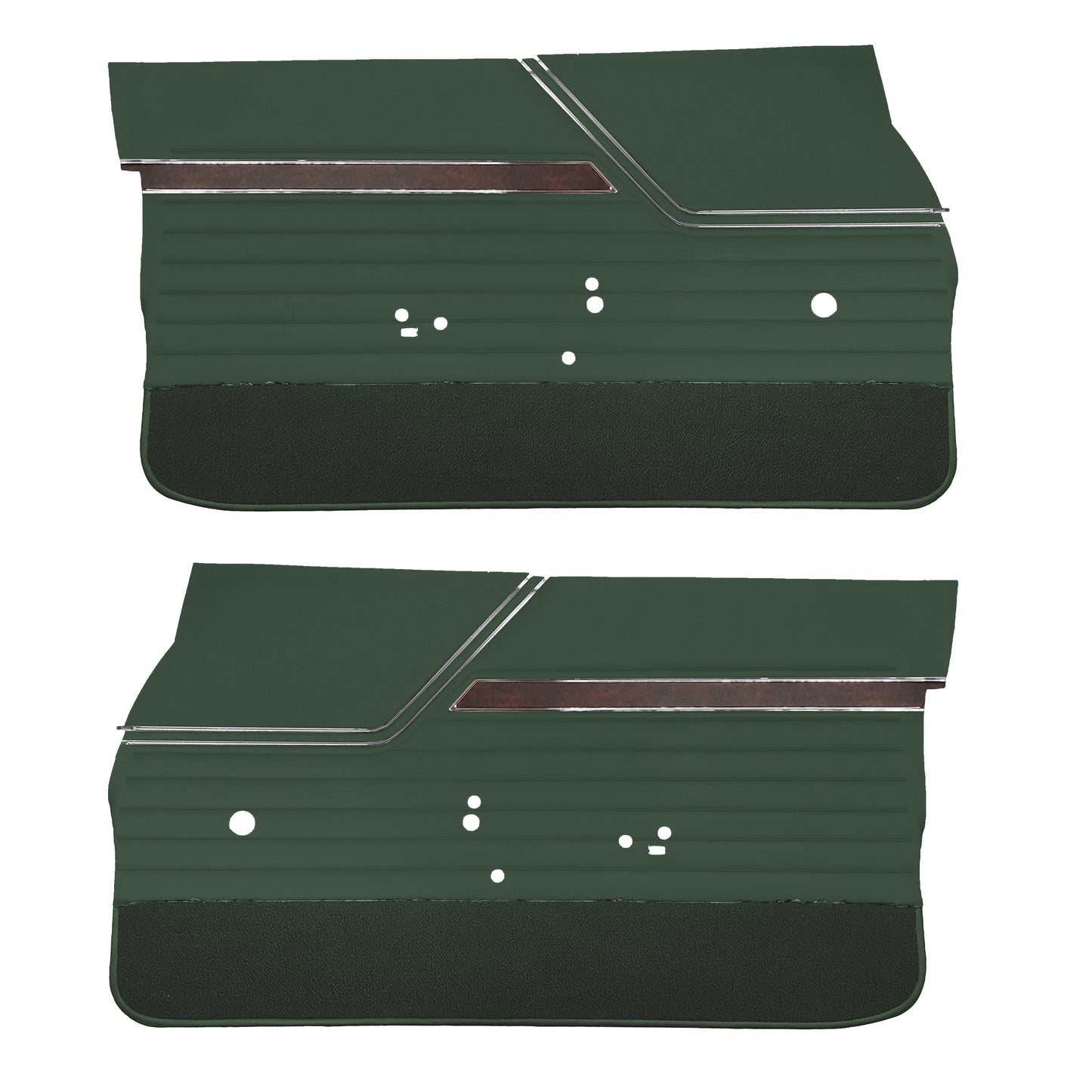 70 CUTLASS 'S'/442 SPORTS COUPE FRONT DOOR PANELS (UNASSEMBLED) - GREEN