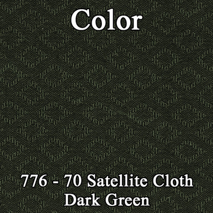 70 SATELLITE HARDTOP REAR CLOTH UPHOLSTERY - SRM GREEN CLOTH/GREEN