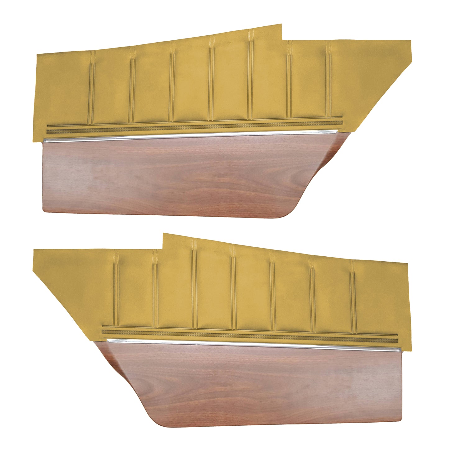 73 CHARGER HARDTOP REAR UPPER PANELS W/ WOODGRAIN (COLOGNE GRAIN) - LSRM HONEY GOLD