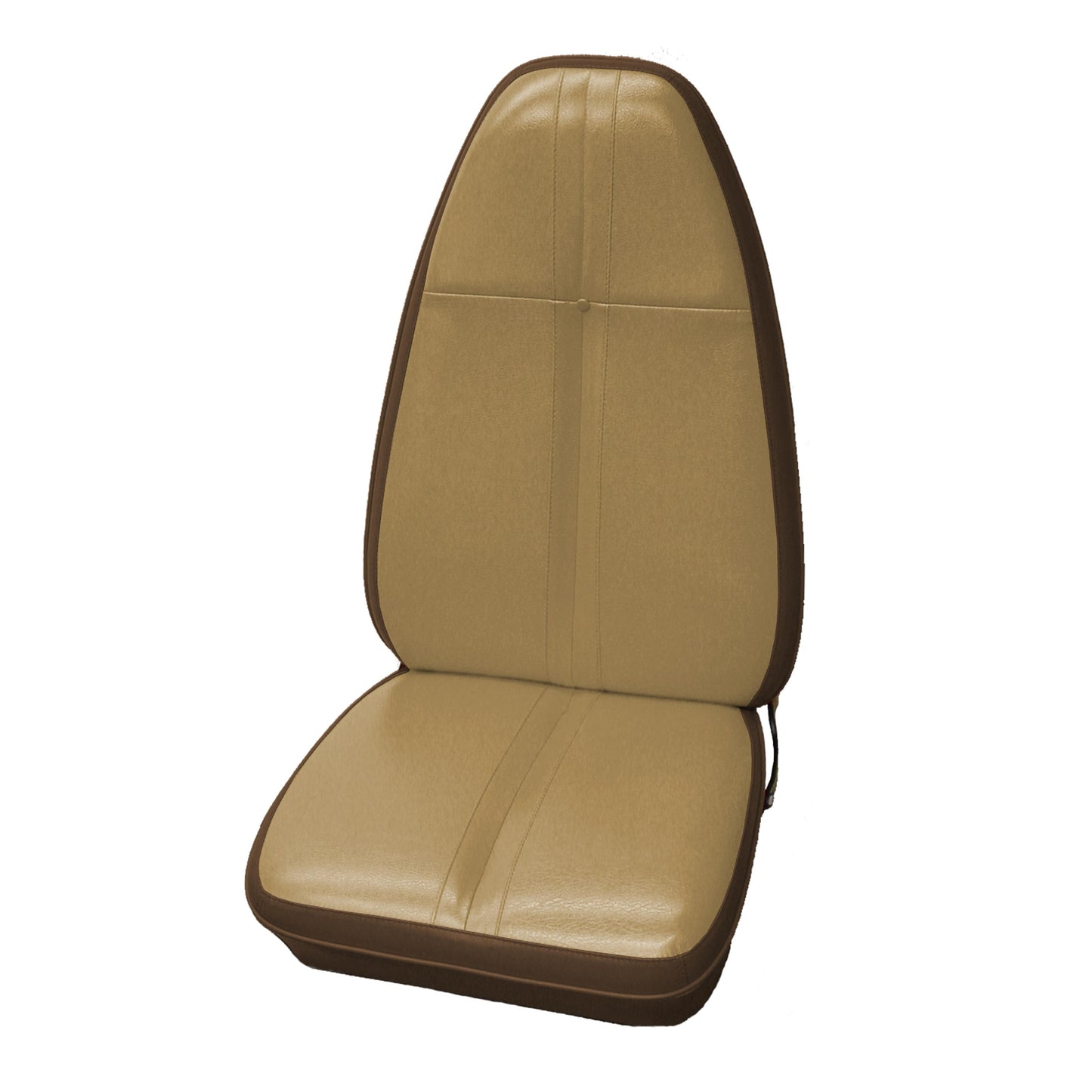 71 BARRACUDA/CHALLENGER "STANDARD" BUCKET SEAT UPHOLSTERY WITHOUT WELT - TAN/BROWN
