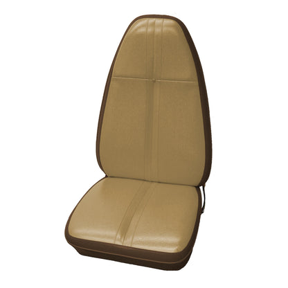 71 BARRACUDA/CHALLENGER "STANDARD" BUCKET SEAT UPHOLSTERY W/ WELT - TAN/BROWN