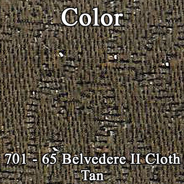 65 BELVEDERE II HARDTOP REAR CLOTH UPHOLSTERY - SRM TAN CL/FAWN TAN
