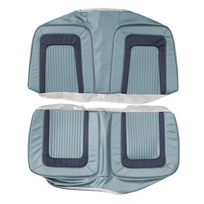 65 CORONET 500 CONVERTIBLE REAR UPHOLSTERY - BLUE W/ NAVY BLUE COLLAR