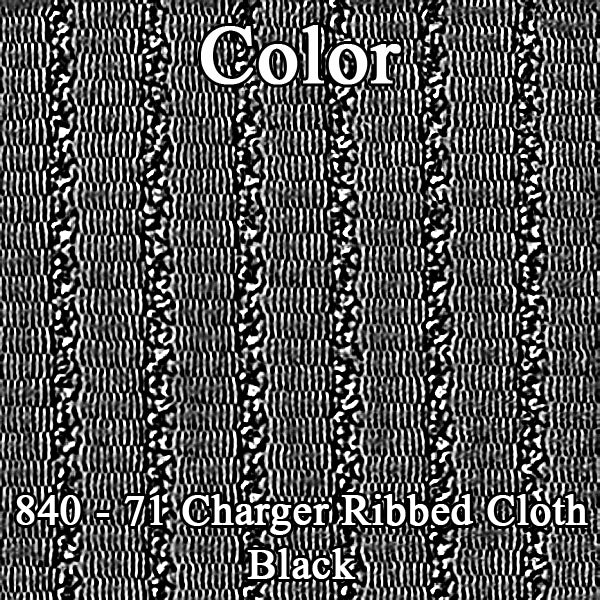 71 CHARGER SE HARDTOP REAR CLOTH UPHOLSTERY - SRM BLACK RIBBED CLOTH/BLACK