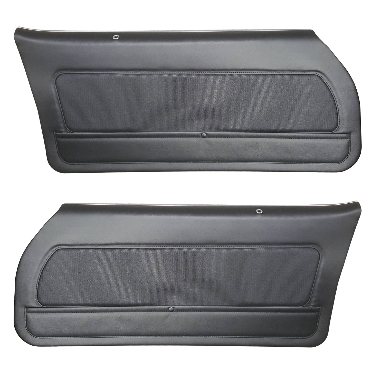 74 CAMARO "DELUXE" DOOR PANELS (PRE-ASSEMBLED) - SRM BLACK KNIT/BLACK