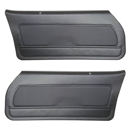 74 CAMARO "DELUXE" DOOR PANELS (PRE-ASSEMBLED) - SRM BLACK KNIT/BLACK