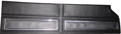 71 SATELLITE SEBRING/ROADRUNNER "DECOR" FRONT UPPER DOOR PANELS - BLACK W/ CHARCOAL ACCENTS