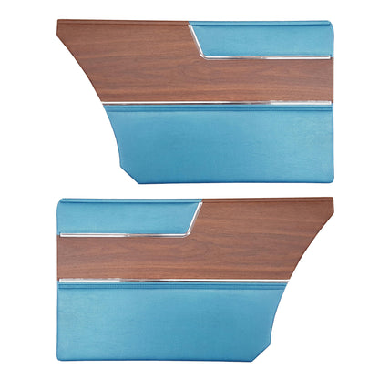 69 BARRACUDA "DELUXE" HARDTOP REAR PANELS - BRIGHT BLUE
