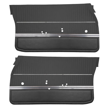69 CUTLASS 'S'/442 SPORTS COUPE FRONT DOOR PANELS (UNASSEMBLED) - BLACK