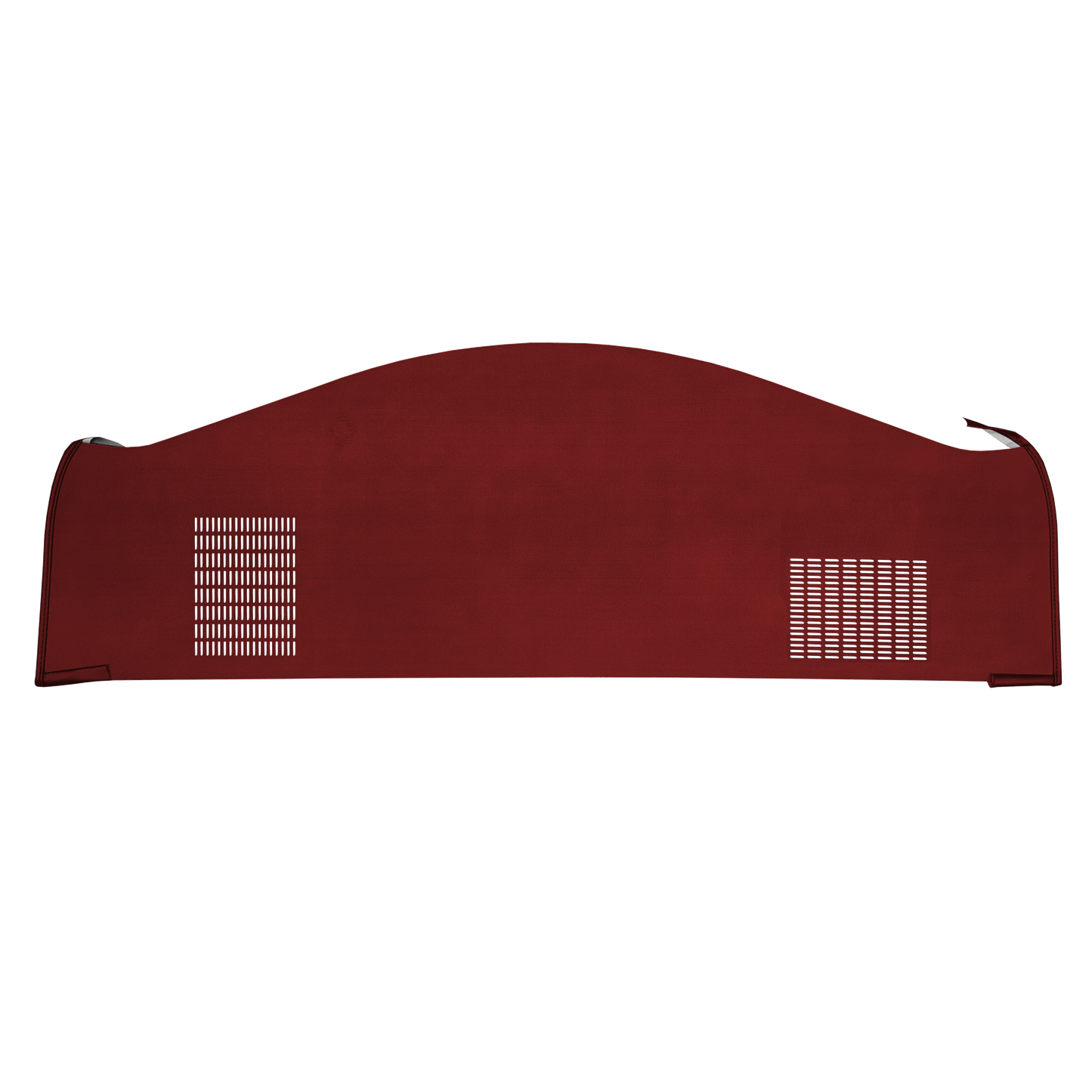 67-68 DODGE/PLYMOUTH B-BODY HARDTOP (NOT CHARGER) PACKAGE TRAY WITH OPPOSITE DIRECTION SPEAKER CUT-OUTS - RED