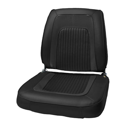 65 CORONET 500 BUCKET SEAT UPH - BLACK/BLACK CARPET
