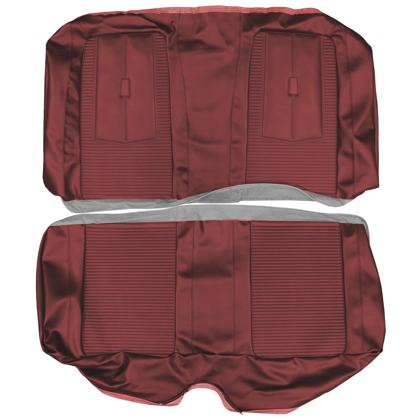 67 DART GT HARDTOP REAR UPHOLSTERY - RED