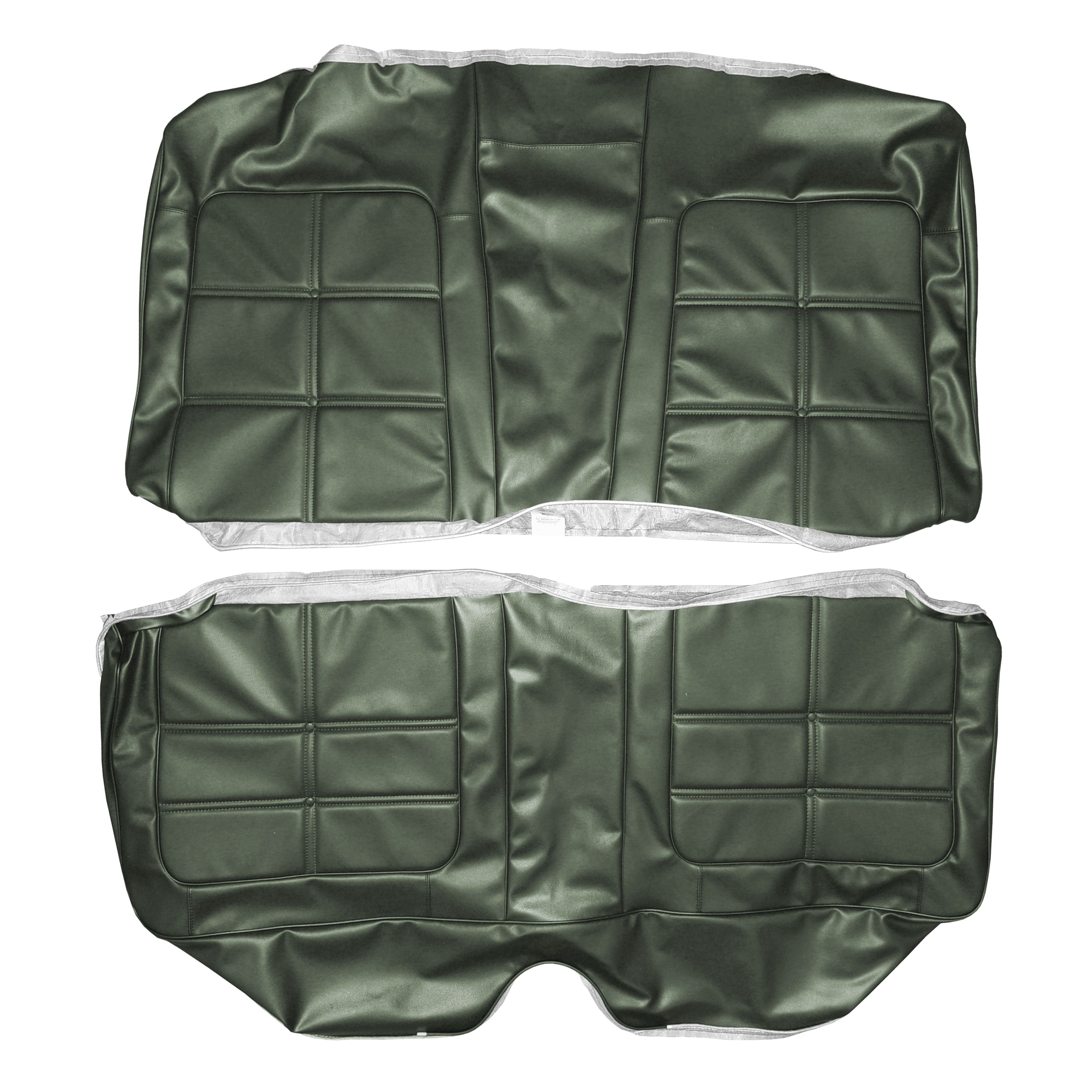 69 Charger Leather Style Rear Upholstery - Dk Met Green