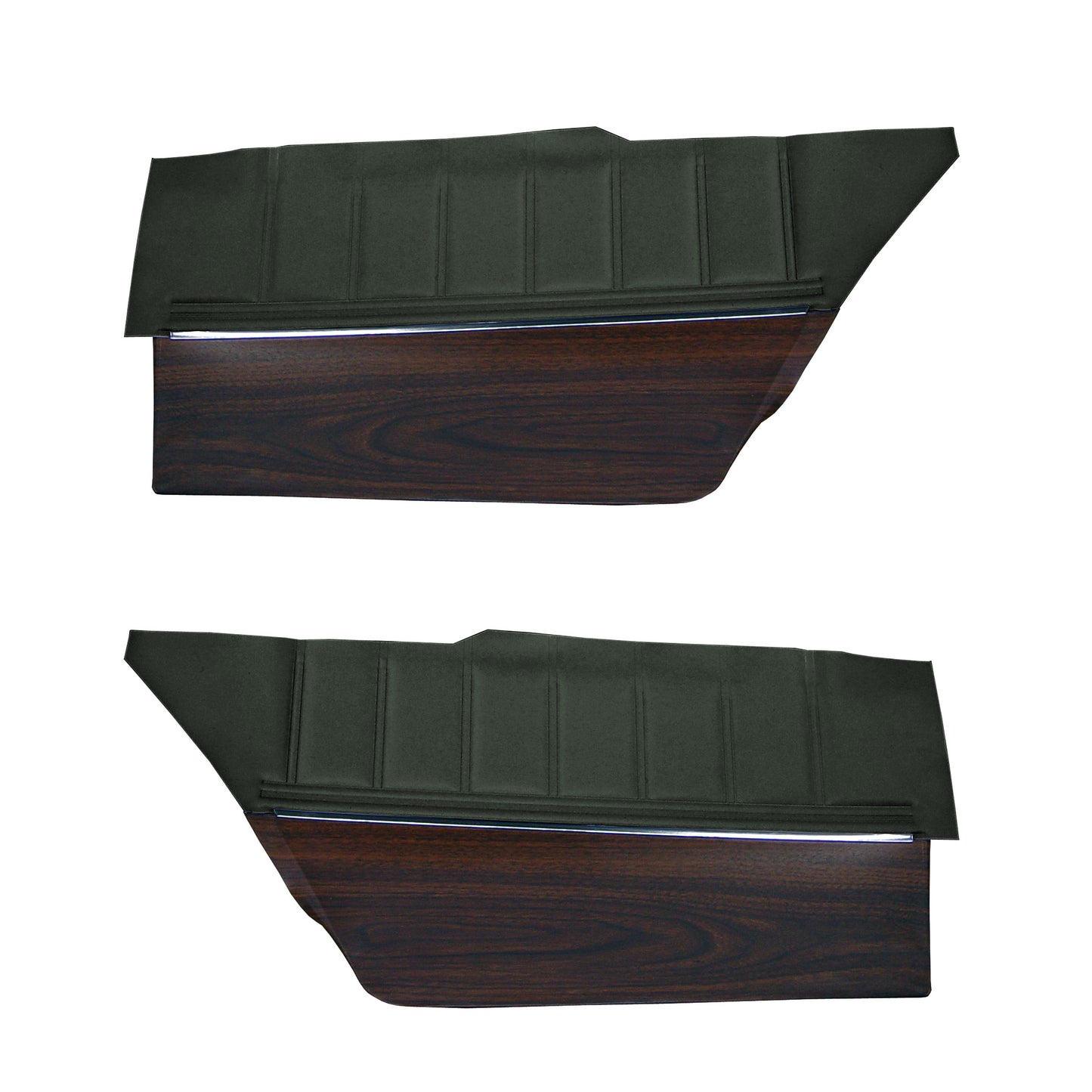 73 CHARGER SE HARDTOP REAR UPPER PANELS W/ WOODGRAIN (COACHMAN GRAIN) - GREEN