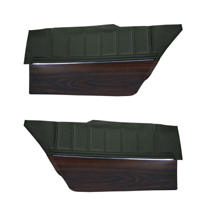 73 CHARGER SE HARDTOP REAR UPPER PANELS W/ WOODGRAIN (COACHMAN GRAIN) - GREEN