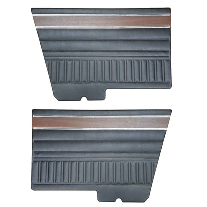 72 DART SWINGER/SCAMP HARDTOP REAR PANELS (W/ WOOGRAIN & SMOOTH CHROME) - BLACK