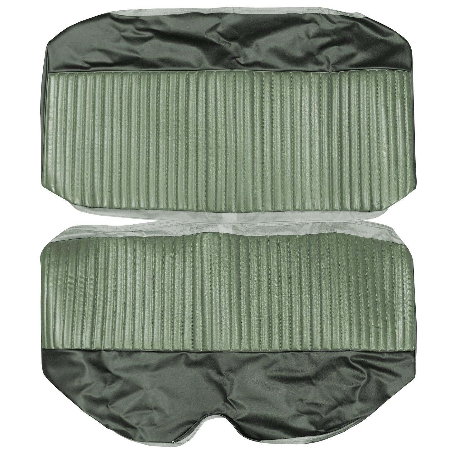 70 DART SWINGER "DELUXE" HTP REAR UPHOLSTERY - LIGHT GREEN/DARK GREEN